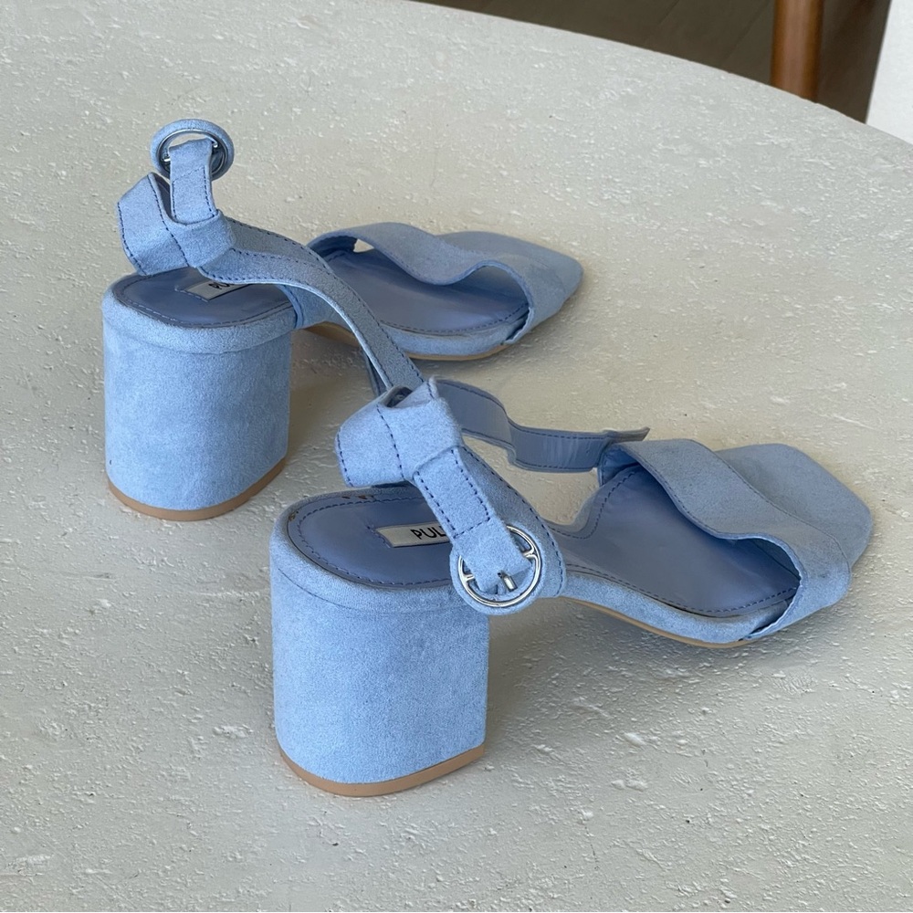 Suede Heeled Sandals Baby Blue Women's 7.5 Bridesmaid